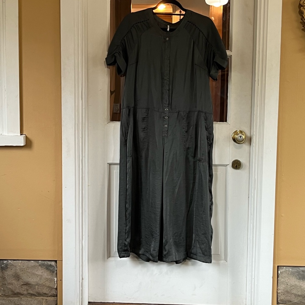 Free People Green Jumpsuit Casual Crew Neck